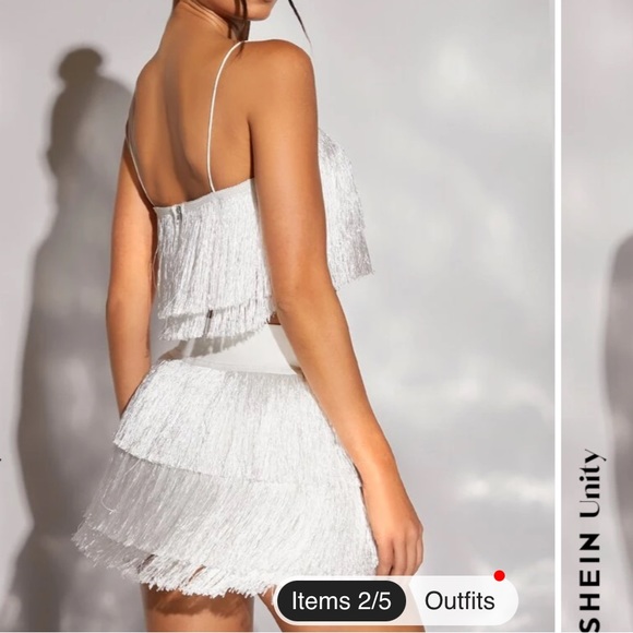 Fringe trim Cami top and Skirt - Picture 2 of 5